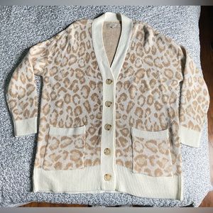 Loft Leopard Print Boyfriend Cardigan - Women’s XL